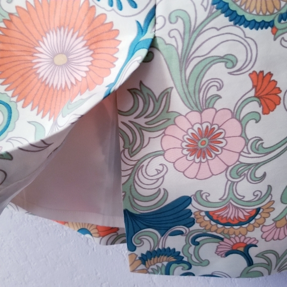 J CREW size 00 women’s tie-waist a line ornate floral lined skirt work wear boho - Picture 5 of 7